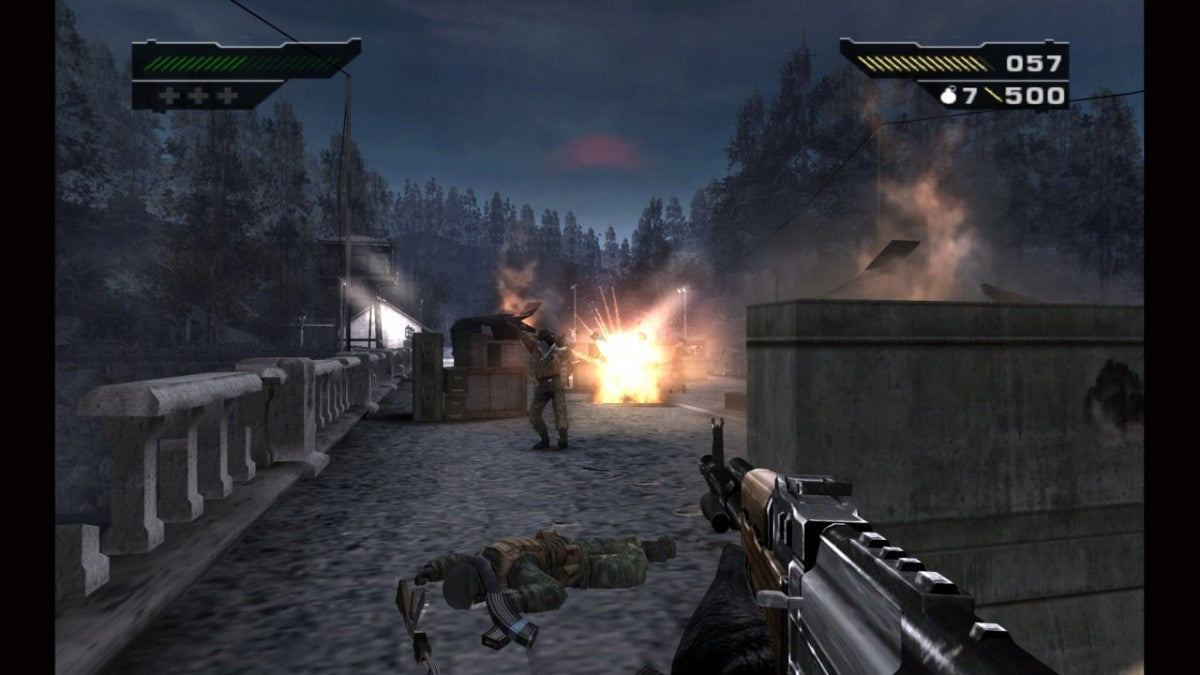 Black PS2 Sony PlayStation 2 first person shooter FPS military action game Criterion Games cinematic gunplay destructible environments heavy weapons realistic combat missions fast paced shooting focus retro gaming PlayStation 2 software video game title gameplay