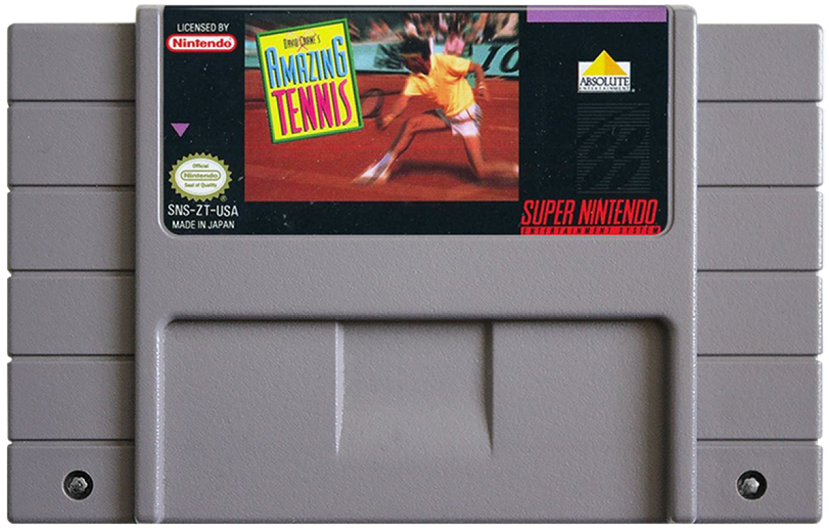 David Cranes Amazing Tennis cartridge for Super Nintendo Entertainment System SNES retro video game