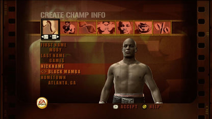 Fight Night Round 3 Platinum Hits Xbox 360 boxing game featuring realistic next-gen graphics ESPN presentation career mode create-a-boxer online multiplayer and intense one-on-one prizefighting action by EA Sports gameplay