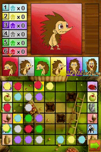 Hurry Up Hedgehog gameplay for Nintendo DS (DS) puzzle board game video game