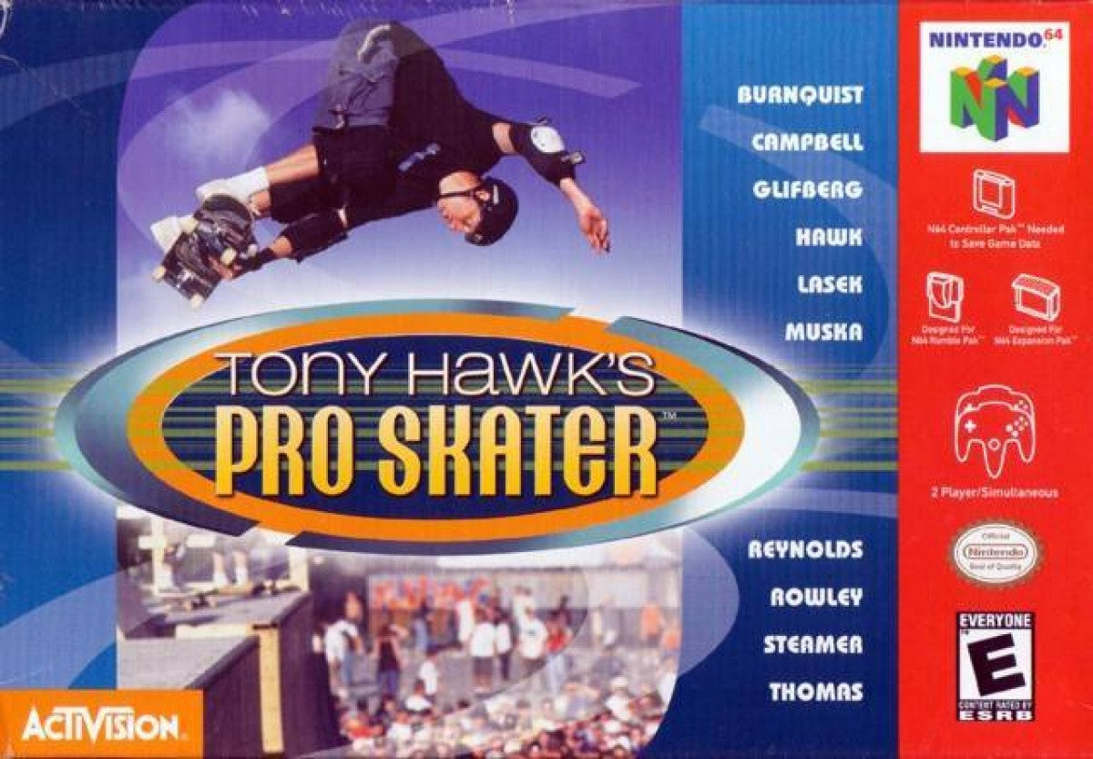 Tony Hawk's Pro Skater cover art for Nintendo 64 (N64) video game