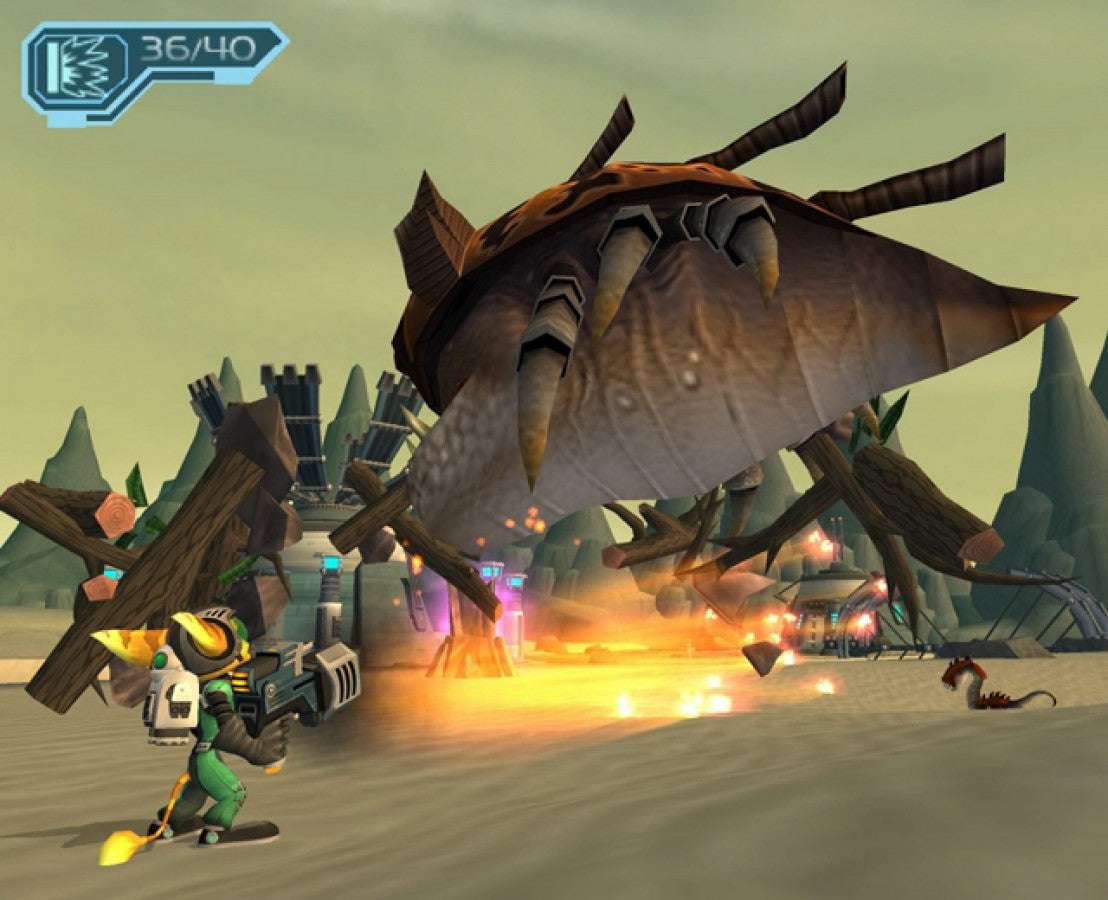 Ratchet and Clank Going Commando PlayStation 2 retro video game action platformer gameplay (2003)