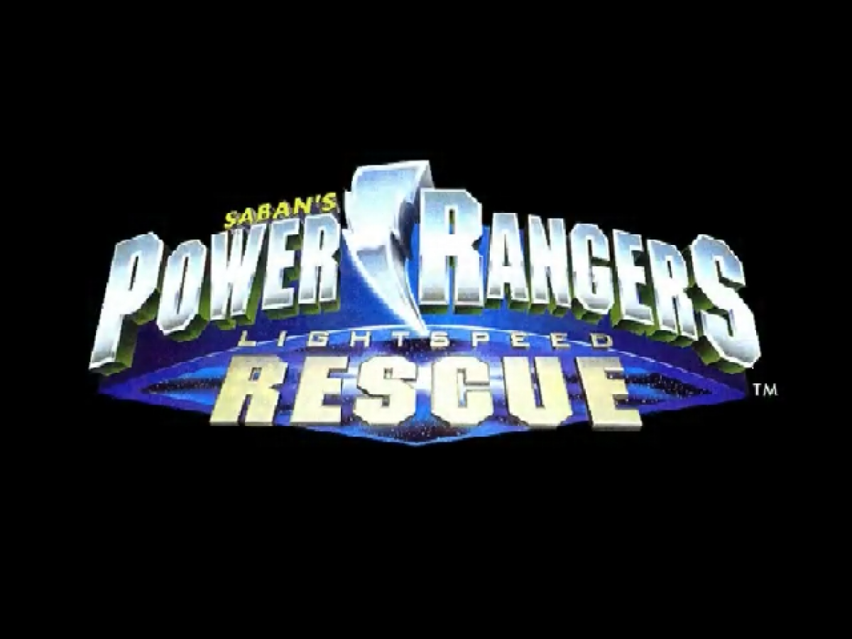 Power Rangers Lightspeed Rescue title screen for Nintendo 64 video game. 