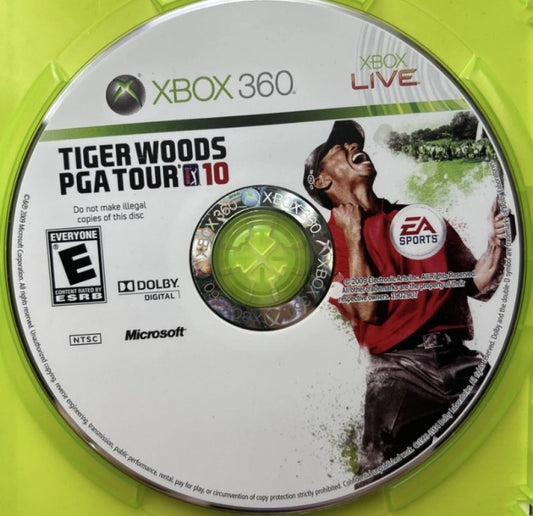 Tiger Woods PGA Tour 10 disc for Xbox 360 (X360) golf sports video game