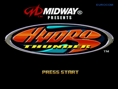 Hydro Thunder Sega Dreamcast DC for arcade racing video game fans featuring high speed boat racing powerful watercraft extreme jumps dangerous waterways massive waves shortcuts explosive crashes and fast paced Sega Dreamcast gameplay collectible retro gaming appeal gameplay