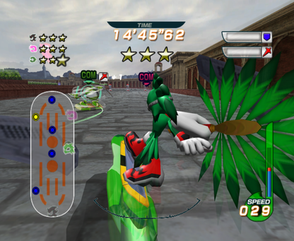 Sonic Riders Player’s Choice Nintendo GameCube for retro video game enthusiasts featuring high speed hoverboard racing gameplay competitive Sonic universe characters boost based mechanics futuristic tracks and arcade style racing action and collectible gaming appeal gameplay 