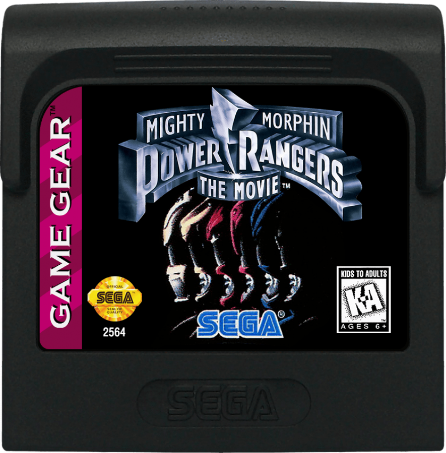 Mighty Morphin Power Rangers: The Movie – Sega Game Gear (GG) Front Cover Cartridge Art for this Sega Video Game
