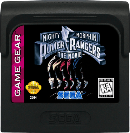 Mighty Morphin Power Rangers: The Movie – Sega Game Gear (GG) Front Cover Cartridge Art for this Sega Video Game