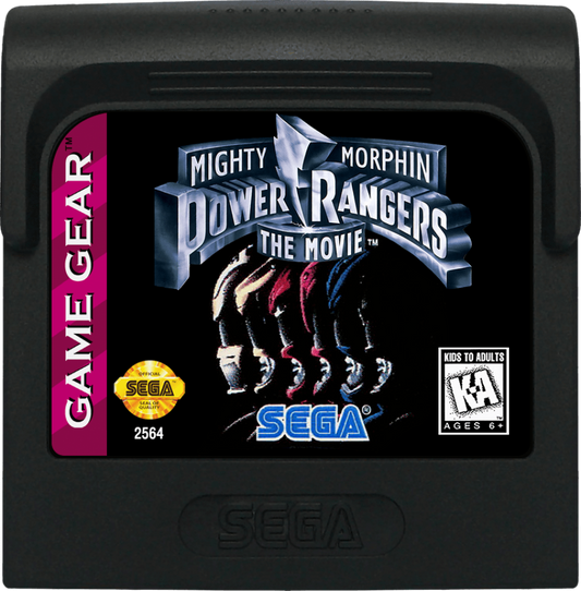 Mighty Morphin Power Rangers: The Movie – Sega Game Gear (GG) Front Cover Cartridge Art for this Sega Video Game