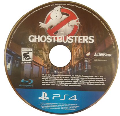 Ghostbusters – PlayStation 4 (PS4) video game disc, cooperative ghost-hunting action-adventure game by FireForge Games and published by Activision