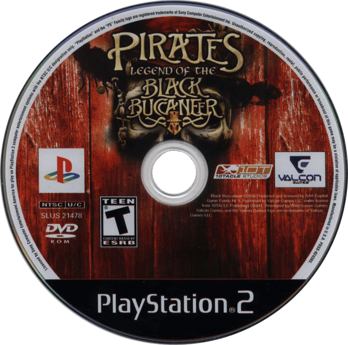 Pirates: Legend of the Black Buccaneer – PlayStation 2 (PS2) video game disc, action-adventure pirate game.