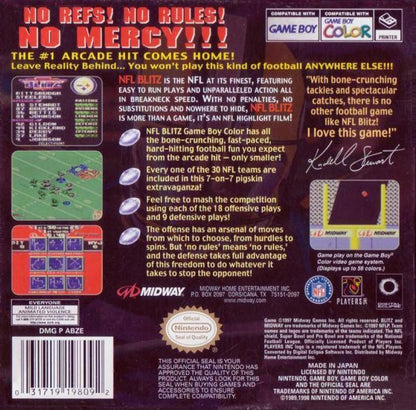 NFL Blitz gameplay for Game Boy Color GBC video game back cover