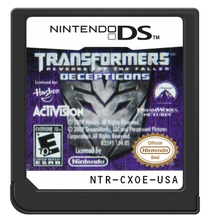 Transformers Revenge of the Fallen Decepticons for Nintendo DS action adventure game featuring the Decepticon campaign real time combat stylus based controls character upgrades and a story driven Transformers experience cartridge