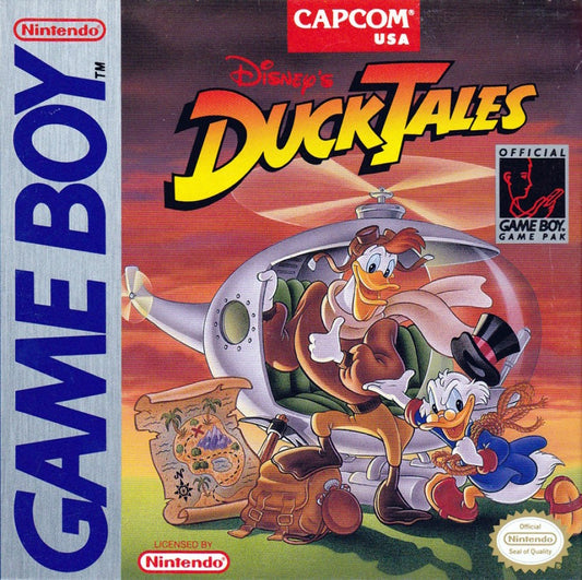 Duck Tales Game Boy Disney platformer action video game Scrooge McDuck treasure hunting pogo jump cane bounce Capcom NES port handheld retro classic 8-bit front cover