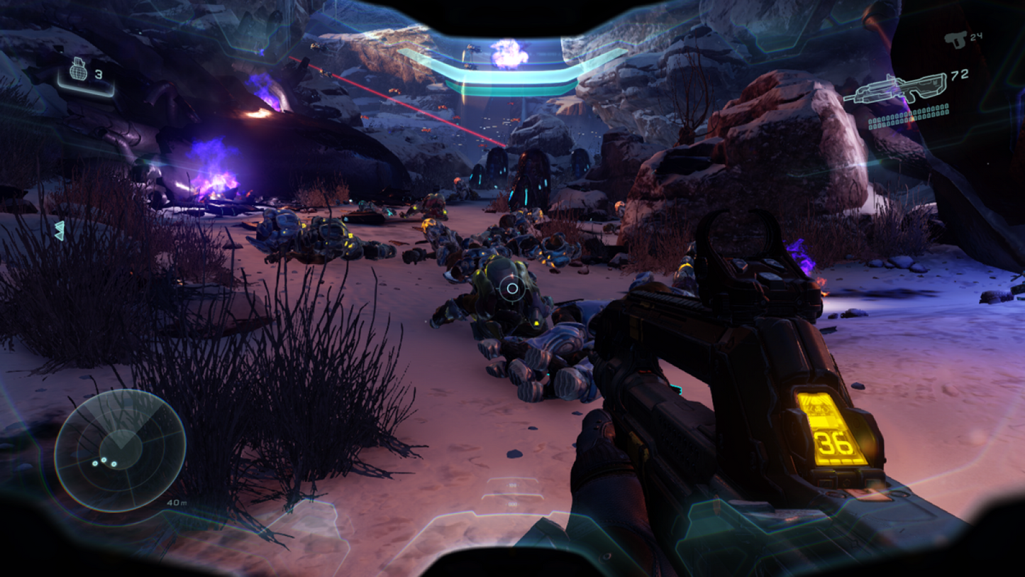 Halo 5: Guardians gameplay for Xbox One (XONE) sci-fi first-person shooter video game