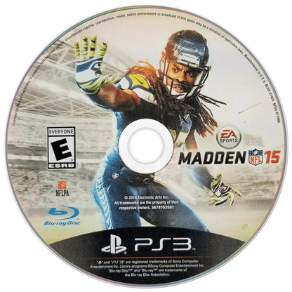 Madden NFL 15 disc art for PlayStation 3 (PS3) video game
