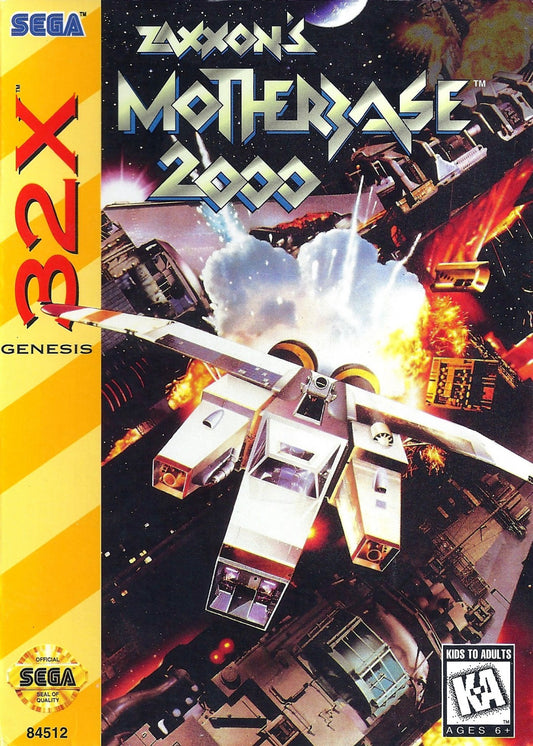 Zaxxon Motherbase 2000 Sega 32X retro video game shoot em up cover art (1995)
