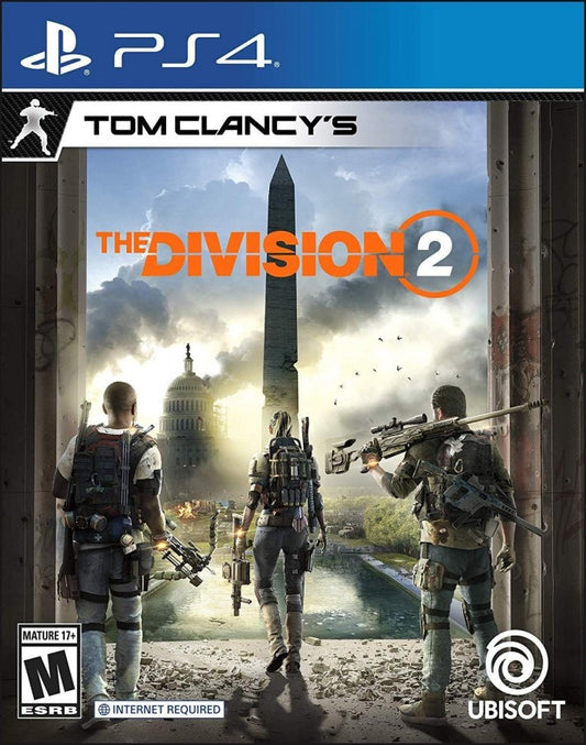 Tom Clancy's The Division 2 – PlayStation 4 (PS4) video game cover image, online action role-playing shooter.