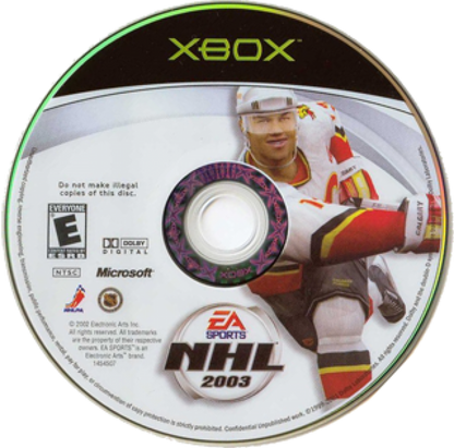 NHL 2003 disc art for Xbox (XBOX) video game 