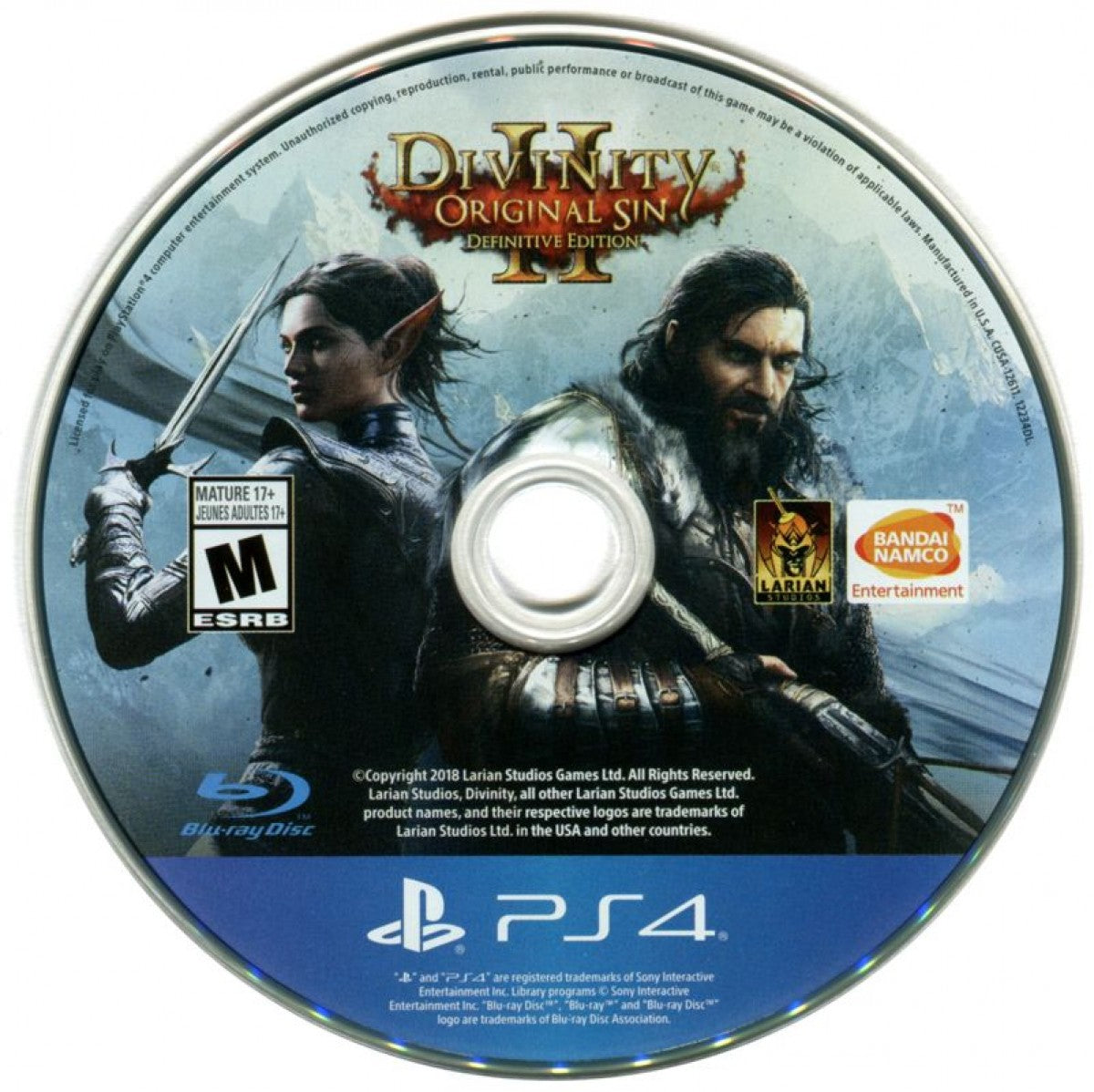 Divinity: Original Sin II [Definitive Edition] – PlayStation 4 (PS4) video game disc, role-playing RPG by Larian Studios
