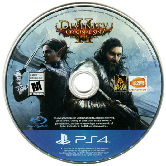 Divinity: Original Sin II [Definitive Edition] – PlayStation 4 (PS4) video game disc, role-playing RPG by Larian Studios
