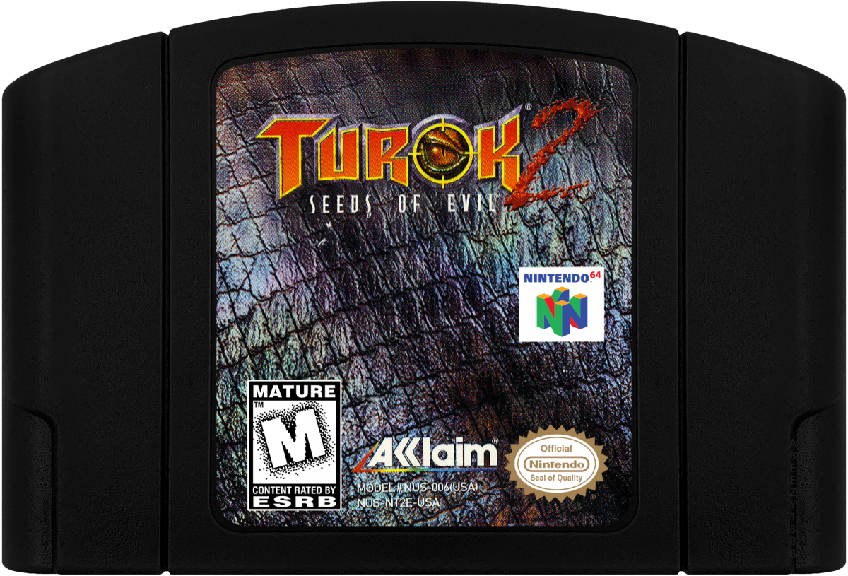 Turok 2: Seeds of Evil [Black Cart]– Nintendo 64 (N64) cartridge for video game