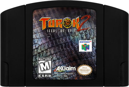 Turok 2: Seeds of Evil [Black Cart]– Nintendo 64 (N64) cartridge for video game