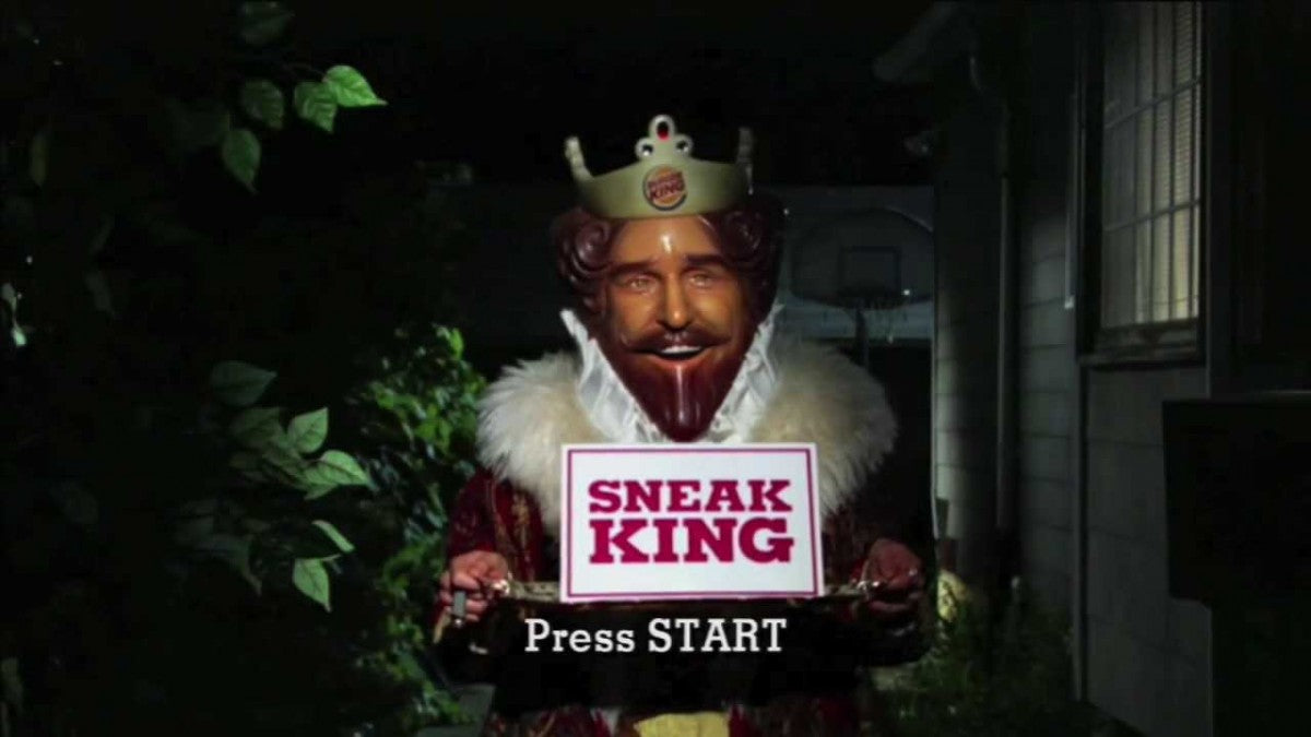 Sneak King title screen for Xbox 360 (X360) video game