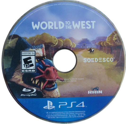 World to the West – PlayStation 4 (PS4) video game disc, action-adventure puzzle game.