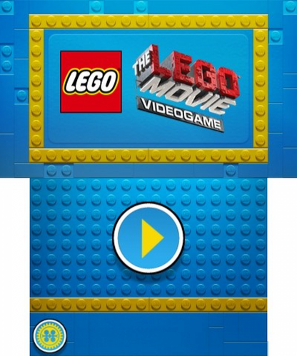 The LEGO Movie Videogame home screen for Nintendo 3DS (3DS) action adventure video game