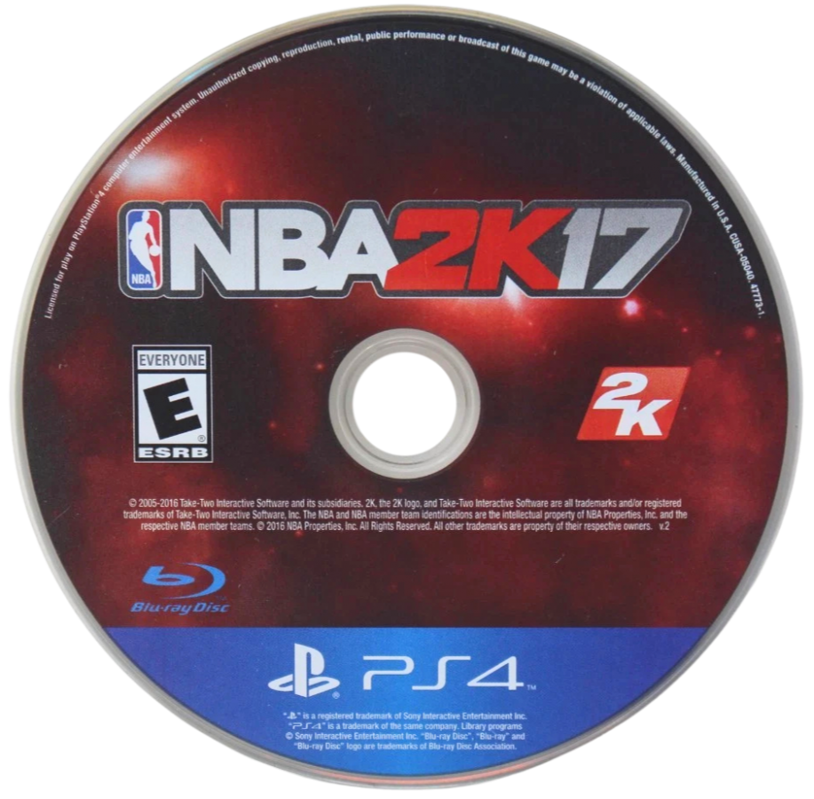 NBA 2K17 – PlayStation 4 (PS4) video game disc, basketball sports simulation game.