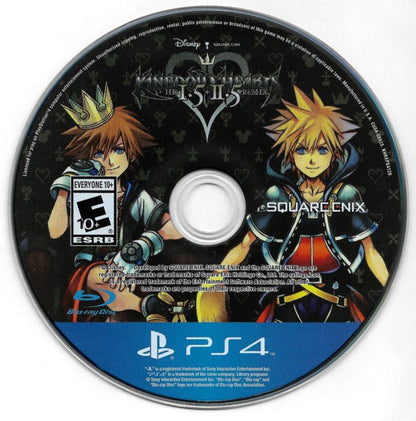 Kingdom Hearts 1.5 + 2.5 Remix for PS4 featuring a complete collection of classic action RPG adventures with updated visuals disc