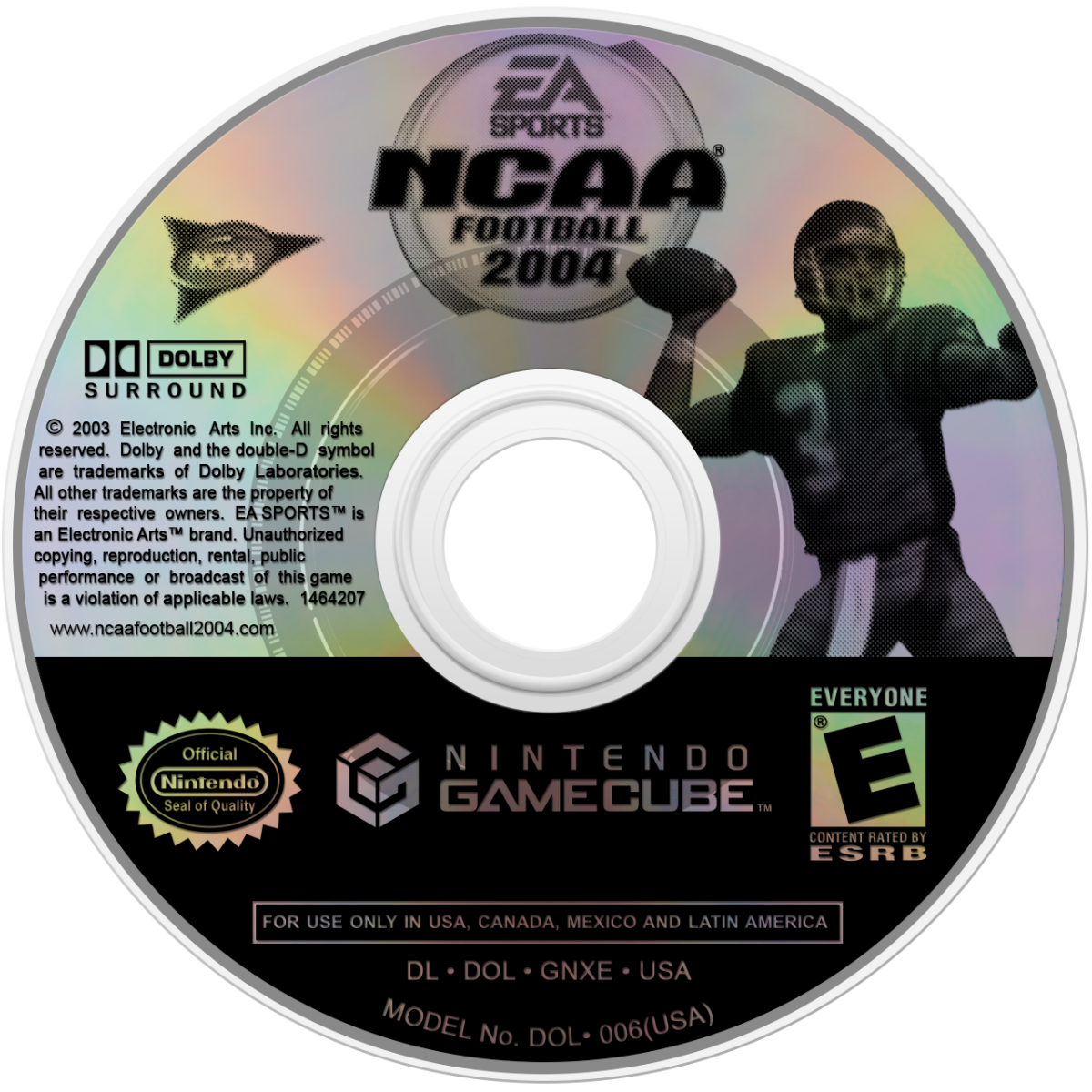 NCAA Football 2004 GameCube inspired design featuring college football sports simulation aesthetic authentic stadium atmosphere legendary university teams intense gridiron action dynasty mode gameplay competitive championship tradition nostalgic Nintendo presentation disc