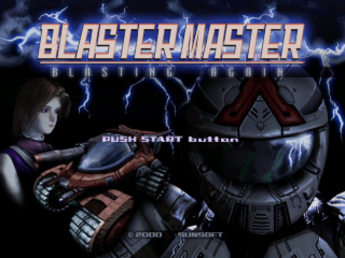 Blaster Master: Blasting Again retro sci-fi action platform shooter game for PlayStation 1 (PS1) title screen