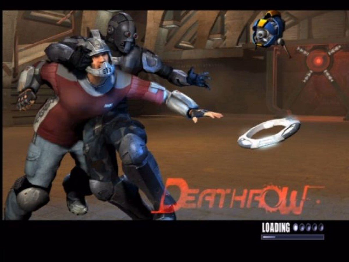 Deathrow for Xbox futuristic sports action video game featuring fast paced team combat brutal arena matches cyberpunk style presentation and cult classic Xbox gameplay experience gameplay 