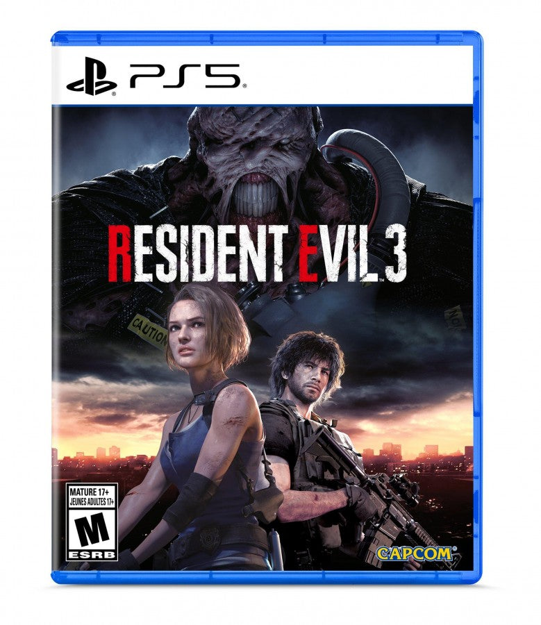 Resident Evil 3 PS5 game featuring intense survival horror gameplay, fast-paced third-person action, and a suspenseful storyline on PlayStation 5 cover art 