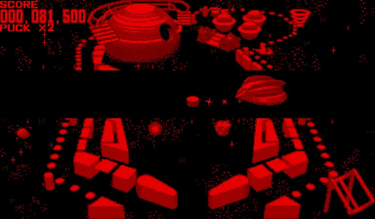 Galactic Pinball Virtual Boy video game, sci-fi themed pinball gameplay, classic Nintendo Virtual Boy title gameplay screenshot