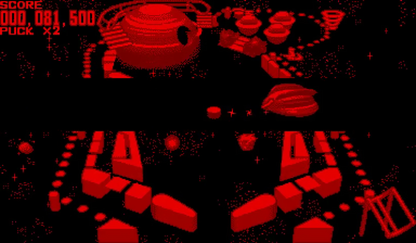 Galactic Pinball Virtual Boy video game, sci-fi themed pinball gameplay, classic Nintendo Virtual Boy title gameplay screenshot