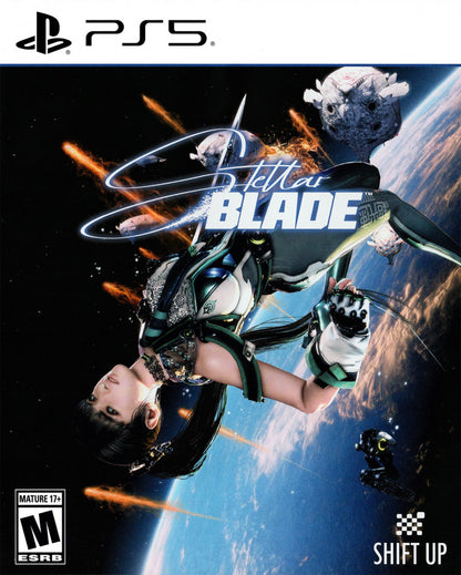 Stellar Blade PS5 game featuring fast-paced action combat, cinematic sci-fi storytelling, and visually stunning next-generation gameplay on PlayStation 5 front cover
