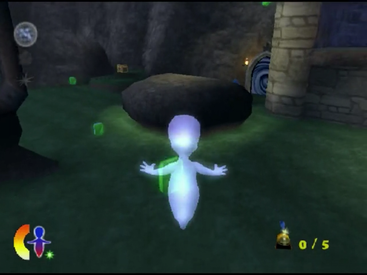 Casper Spirit Dimensions for GameCube featuring family friendly action adventure gameplay with light puzzle elements gameplay screenshot
