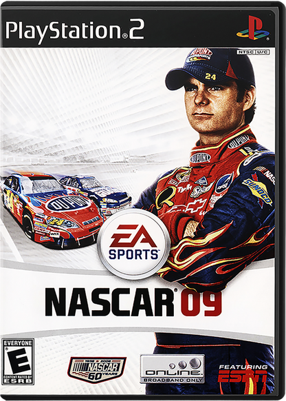 NASCAR 09 – PlayStation 2 (PS2) stock car racing sports video game cover art