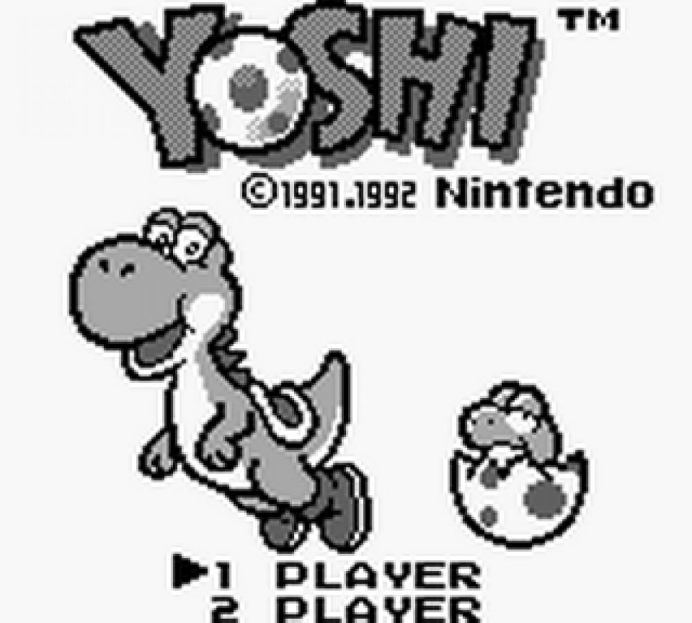 Yoshi title screen for Game Boy (GB) video game