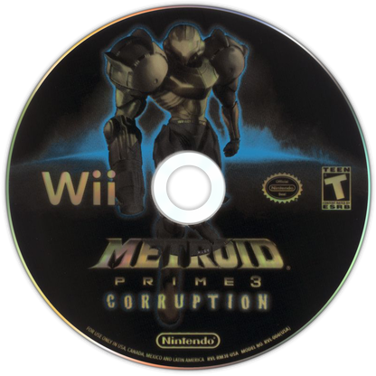 Metroid Prime 3: Corruption – Nintendo Wii (Wii) first-person action-adventure shooter video game disc