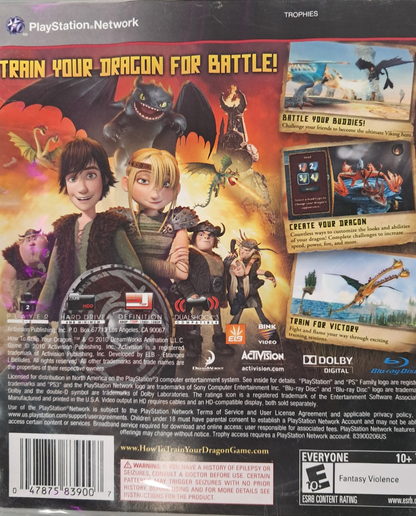 How to Train Your Dragon PlayStation 3 PS3 for retro video game enthusiasts featuring action adventure gameplay dragon training and battles fantasy world exploration character progression movie inspired quests family friendly multiplayer activities and collectible gaming appeal back cover 