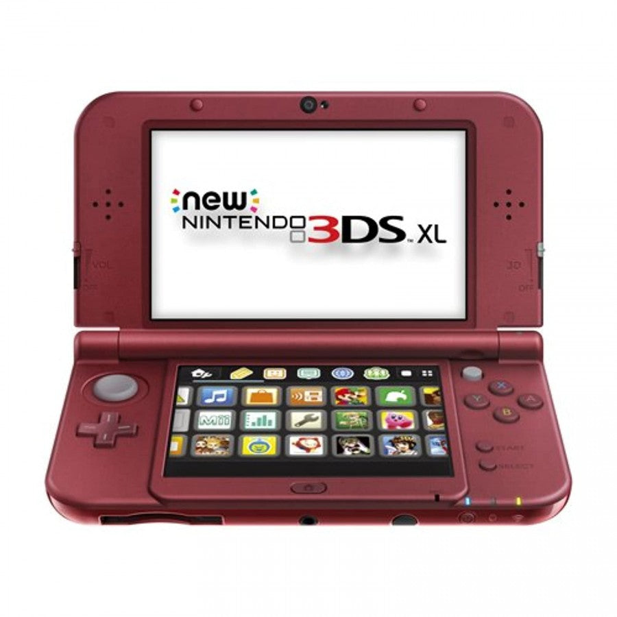 Nintendo New 3DS XL System 3DS XL Red handheld gaming console featuring dual screen design larger display 3D gaming capabilities built in controls C Stick enhanced processing portable Nintendo gaming system red console design retro gaming collection collectible handheld hardware appeal on