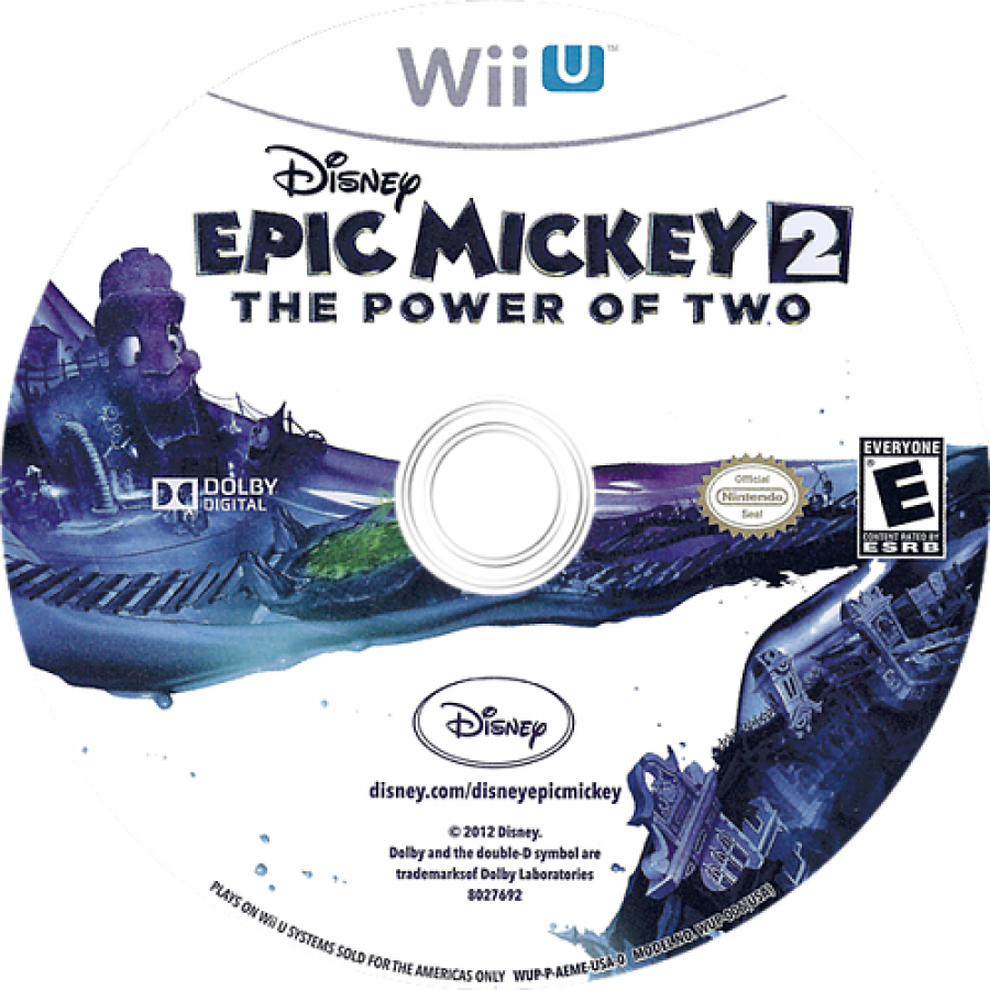Disney Epic Mickey 2: The Power of Two – Nintendo Wii U (WiiU) Front Cover Disc Art