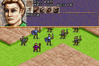 Dungeons & Dragons Eye of the Beholder for Game Boy Advance, gameplay for a role-playing video game with dungeon crawling gameplay, turn-based combat, party management, and fantasy adventure