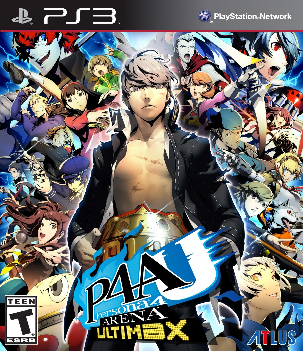 Persona 4 Arena Ultimax PlayStation 3 PS3 for retro video game enthusiasts featuring anime fighting gameplay fast paced 2D combat Persona summoning mechanics character driven story modes stylish visual novel elements combo based battles and collectible gaming appeal front cover