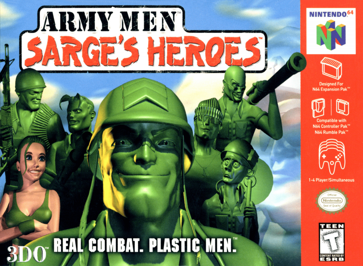 Army Men Sarge's Heroes cover art for Nintendo 64 (N64) video game