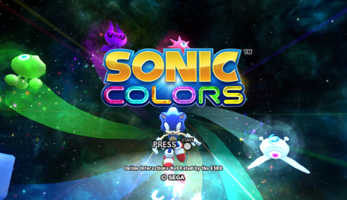 Sonic Colors – Nintendo Wii (Wii) 3D platformer action-adventure video game title screen